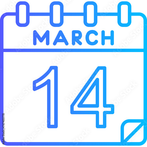 14 March Vector Icon Design