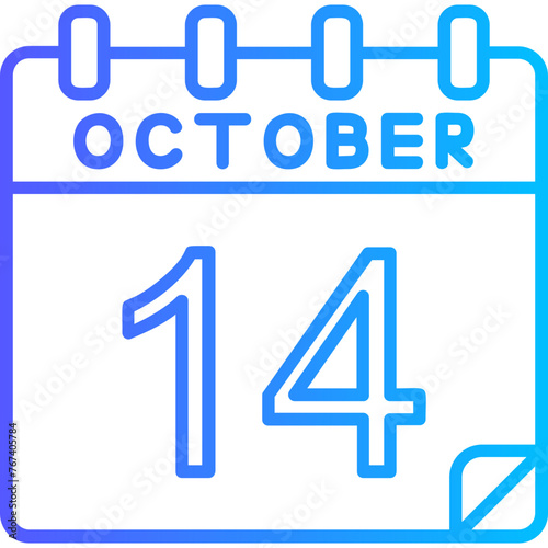 14 October Vector Icon Design