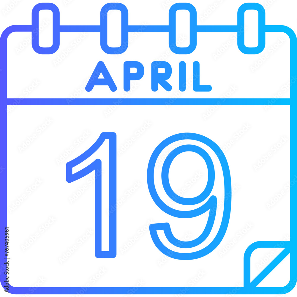 19 April Vector Icon Design 19 April Vector Icon Design