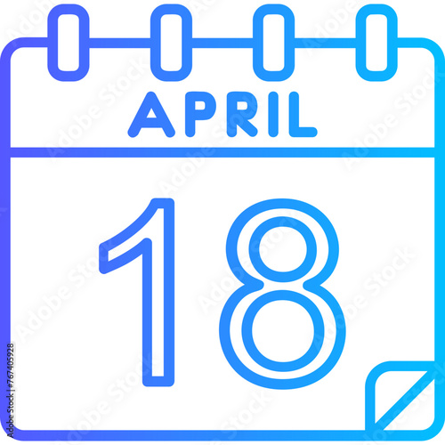 18 April Vector Icon Design