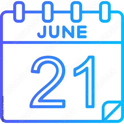 21 June Vector Icon Design