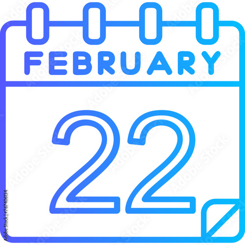 22 February Vector Icon Design