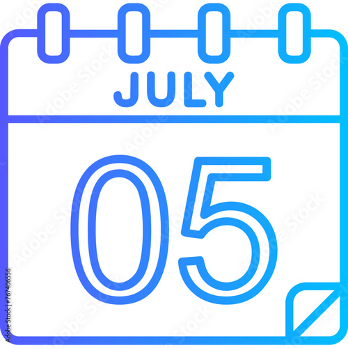 5 July Vector Icon Design