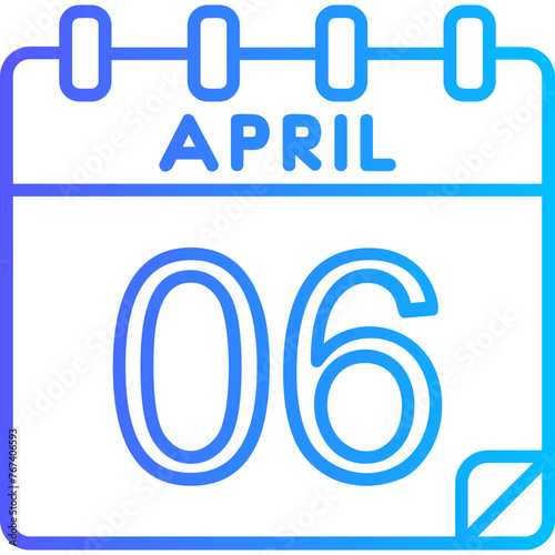 6 April Vector Icon Design
