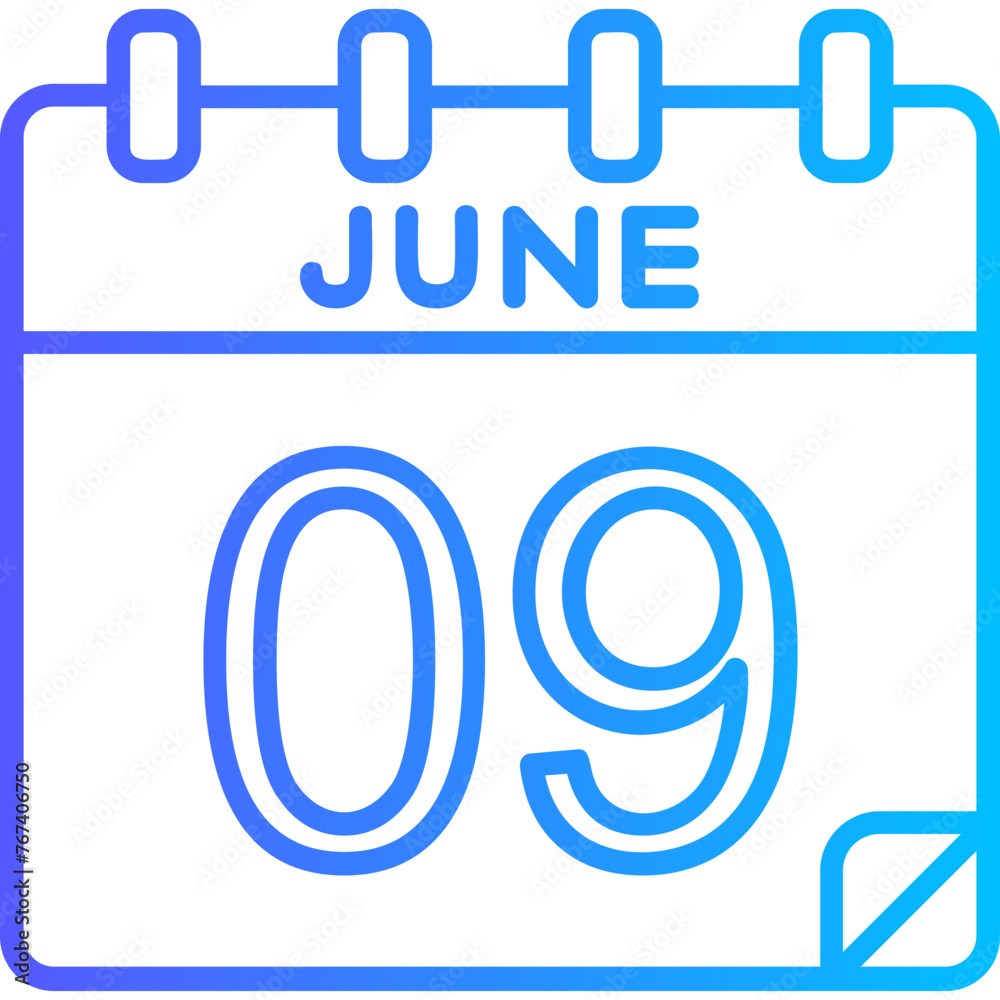 9 June Vector Icon Design 9 June Vector Icon Design