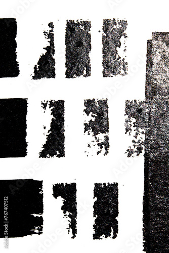 Abstract black and white brush strokes Lines Pen painted on white paper.background