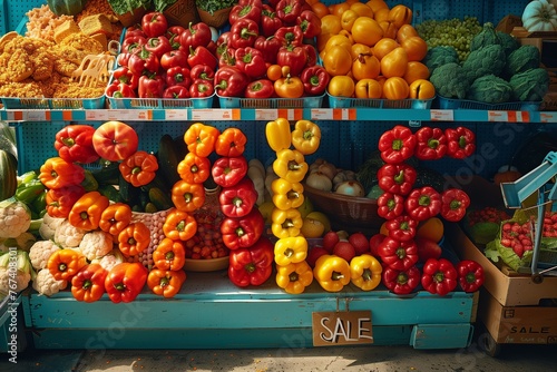 A Colorful Array of Fresh Vegetables Announcing a Sale