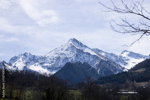 Snow-capped mountains. French Pyrenees.