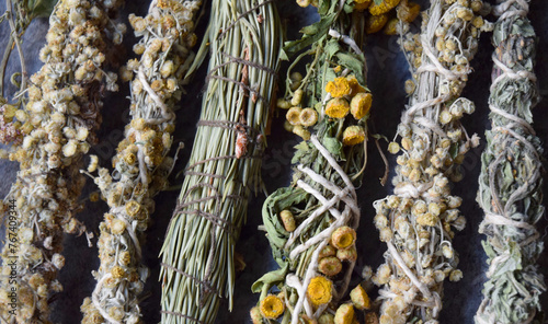 Slavic natural herbal incense wands © zetat