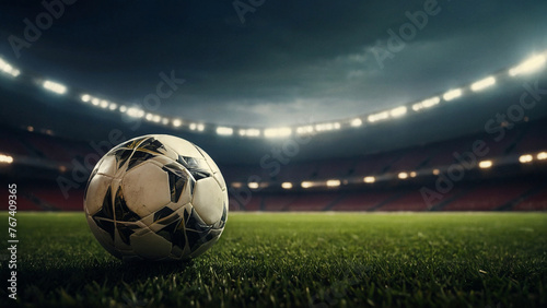 soccer ball on grass © Malik