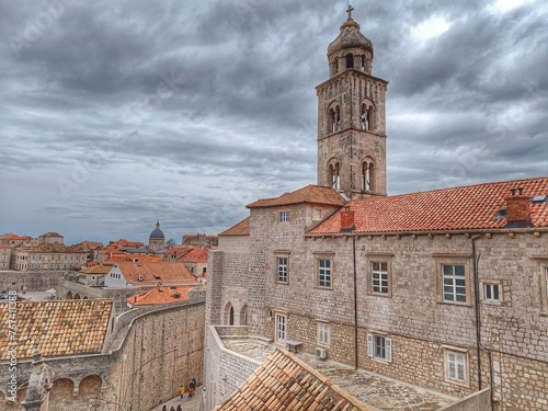 Croatia, Dubrovnik Old Town Tower - Dominican monastery. View from the city walls. 