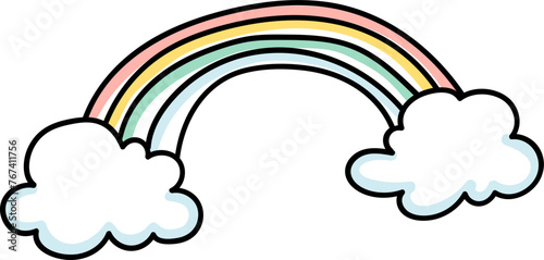 rainbow doodle cute hand drawn