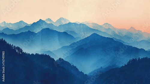 mountains in the morning