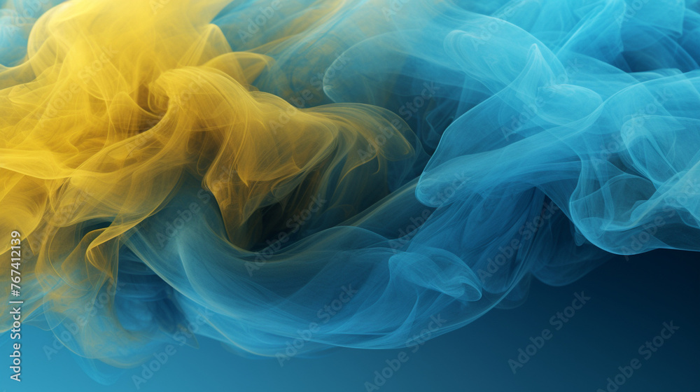 Fototapeta premium blue and yellow smoke background