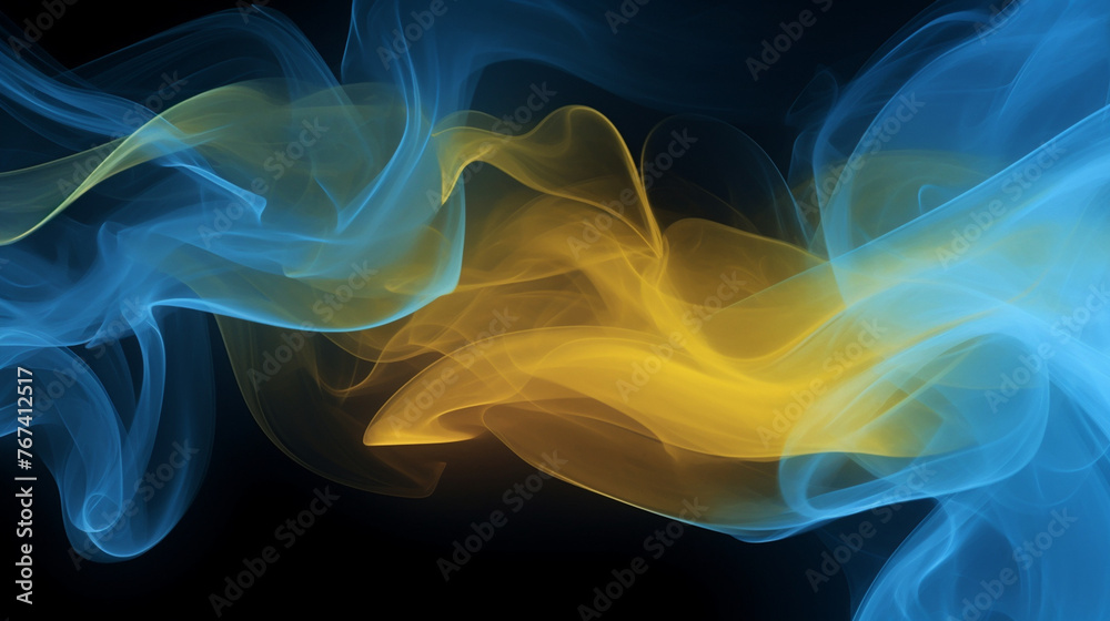 Fototapeta premium blue and yellow smoke background