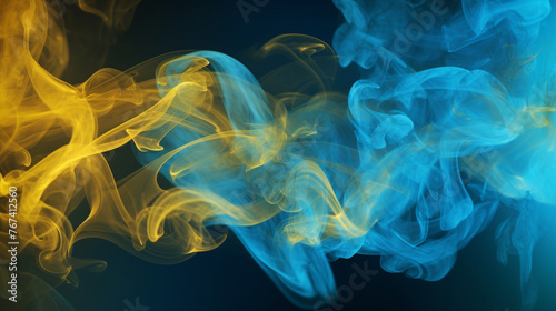blue and yellow smoke background