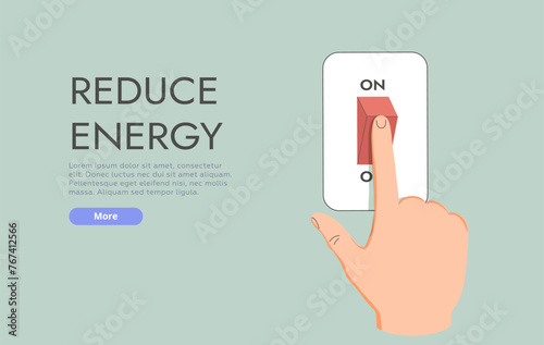 Sustainability illustration set. Characters reduce energy consumption at home, unplug appliances and use energy saving