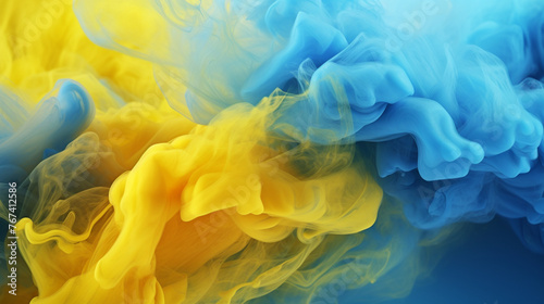 blue and yellow smoke background