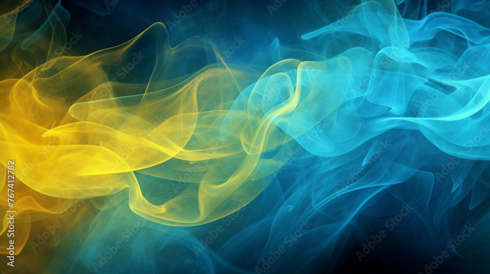 blue and yellow smoke background