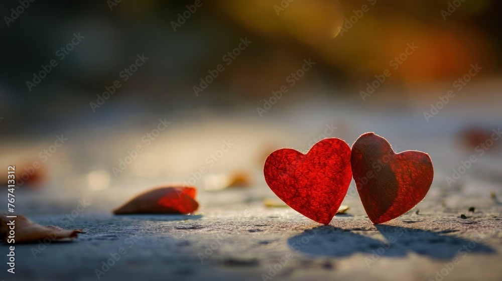 Fototapeta premium Valentine's day with red heart Background
