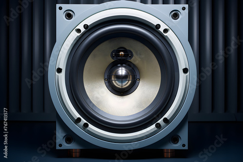 low-frequency audio speaker for listening to music. subwoofer. wideband sound system. photo