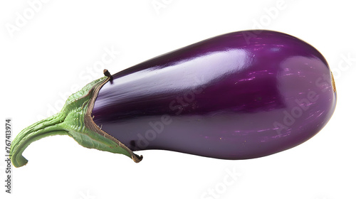 Purple round eggplant on white