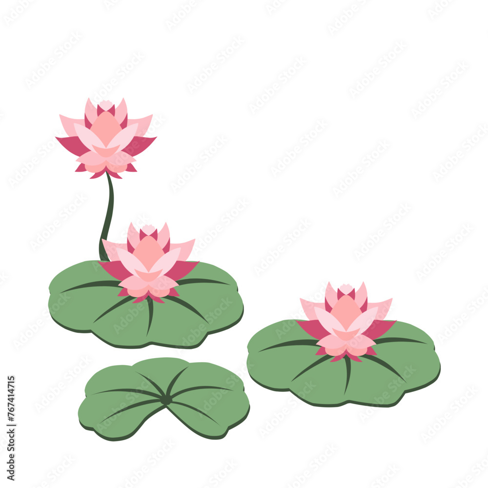 Naklejka premium Illustration of a Lotus Flower Plant