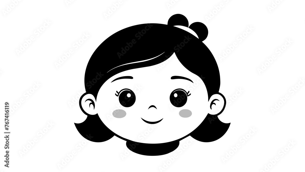 Fototapeta premium Adorable Baby Girl Portrait Vector Illustration for Your Design Needs