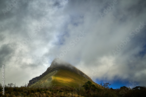 Ireland Benbulben mountain in clouds photo