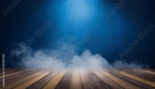 Wallpaper Mural Display Stand and Exhibition Stand for Items with Wooden, Marble, Sand, Neon Surface with Smoke and Grey, Blue Damaged Concrete Wall, Mountain Background Torontodigital.ca