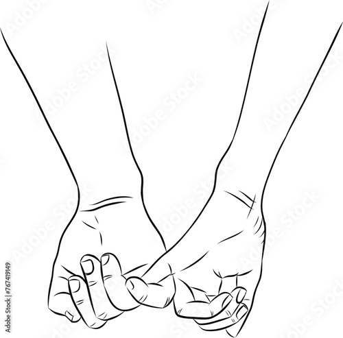 Closeup of two hands holding each other. Concept romance supports love