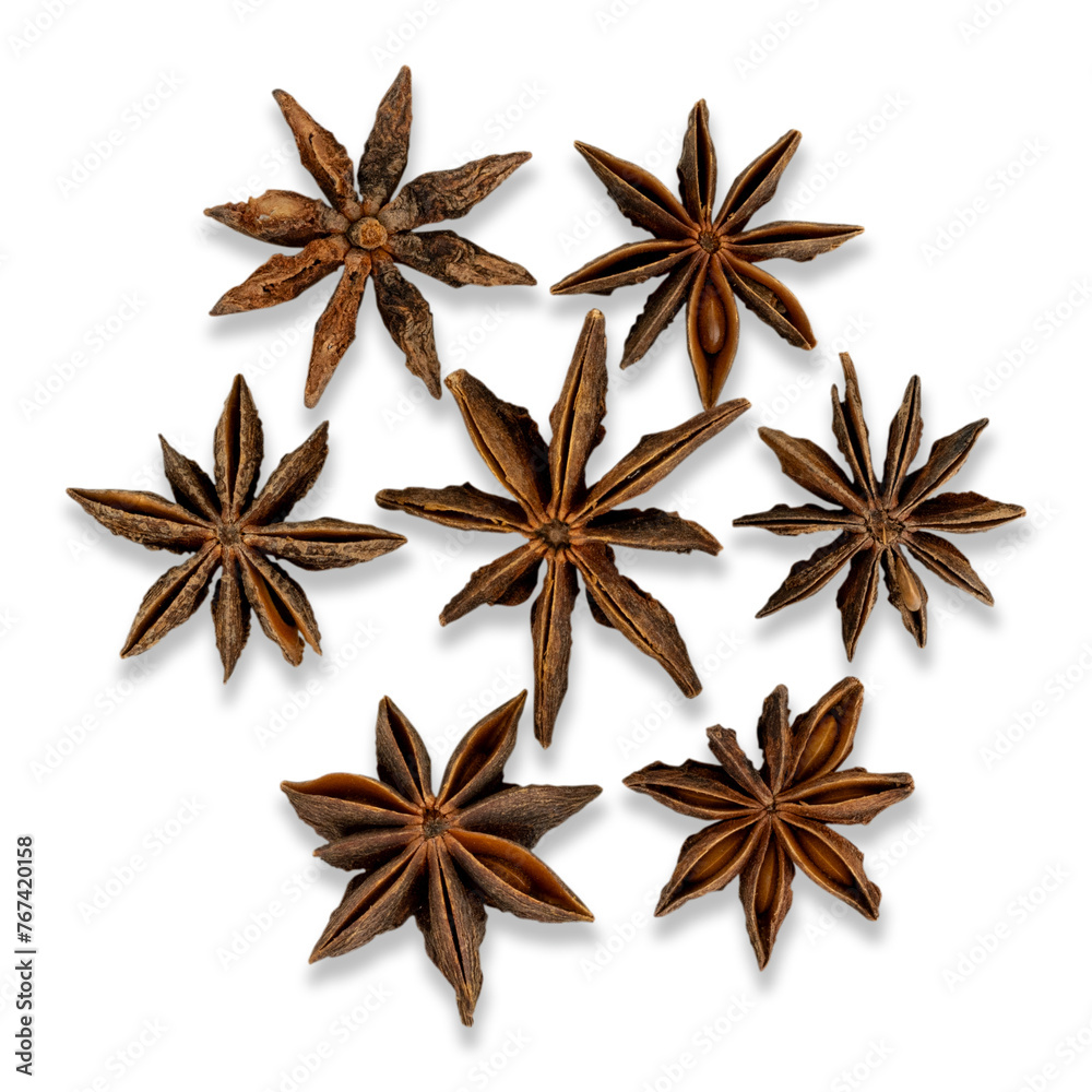 Fototapeta premium star anise on white background