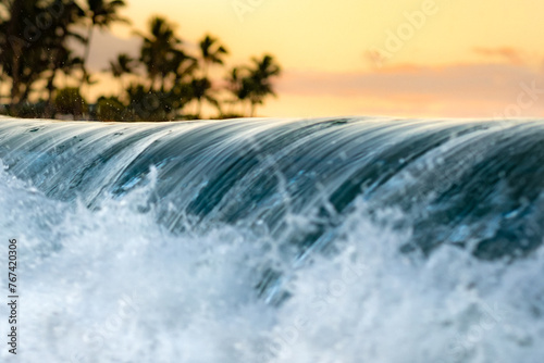 Wave Breaking at sunset