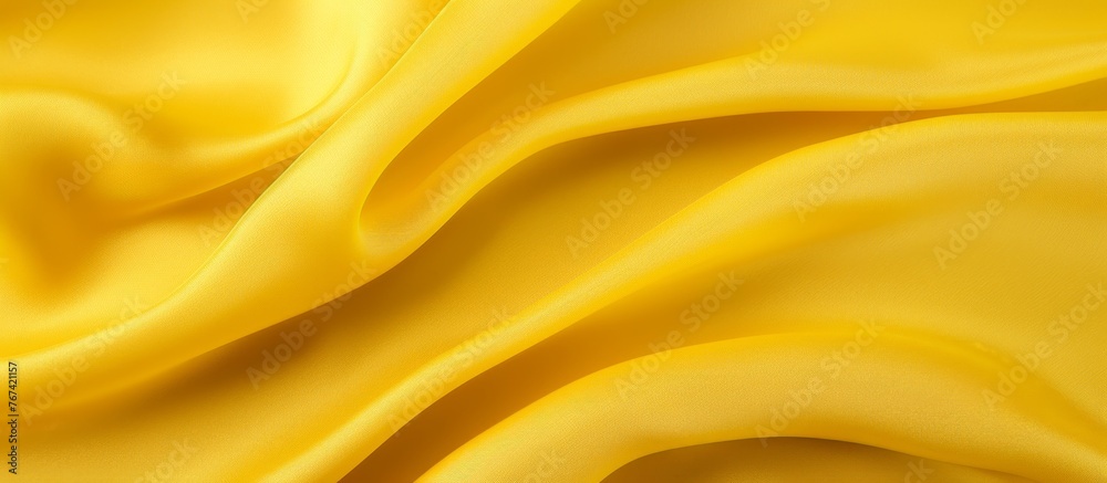 A macro photograph showcasing the intricate pattern of a yellow silk fabric, resembling waves. The texture resembles soft petals of a peach flower, creating a visual art inspired by nature A macro photograph showcasing the intricate pattern of a yellow silk fabric, resembling waves. The texture resembles soft petals of a peach flower, creating a visual art inspired by nature