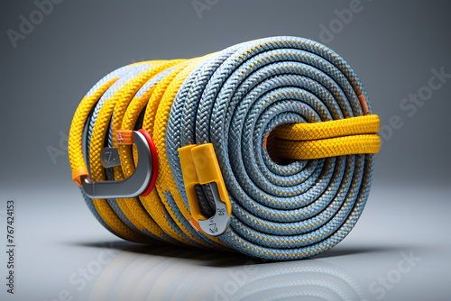 colored twisted rope made of durable material close-up. nautical rope. industrial insurance cable