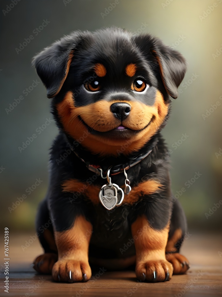 portrait of a Rottweiler puppy portrait of a Rottweiler puppy