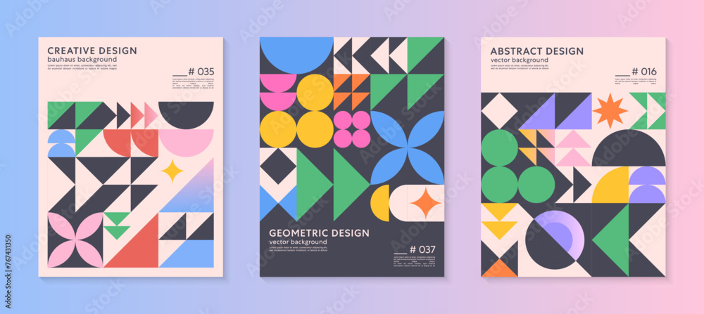 Abstract geometric pattern backgrounds with copy space for text.Trendy minimalist geometric designs with bold simple shapes and elements.Modern artistic vector illustrations. Abstract geometric pattern backgrounds with copy space for text.Trendy minimalist geometric designs with bold simple shapes and elements.Modern artistic vector illustrations.