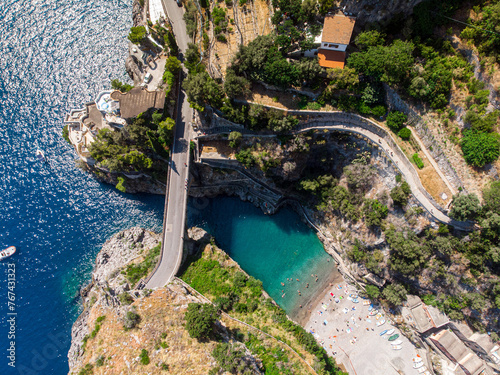 Canvas-taulu created by dji camera summer in Fiordo di Furore in Italy