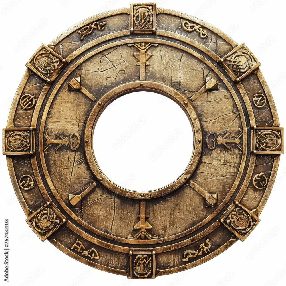 a circular gold object with a circle in the middle