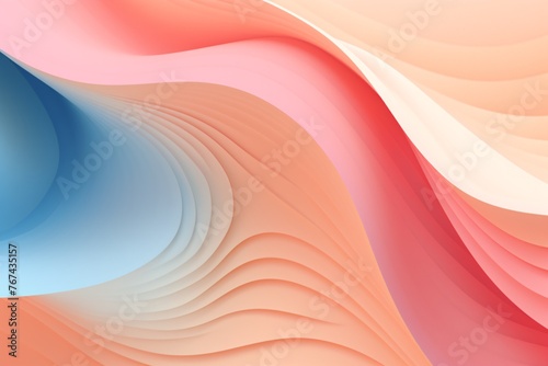 Pastel Colors abstract minimal Waves banner Background, Pastel Abstract Waves Wallpaper, Abstract Background, Colorful wavy background, AI Generative
