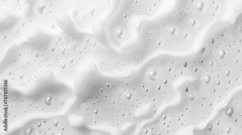 Macro view white foam of bubble soap or shampoo. AI generated image