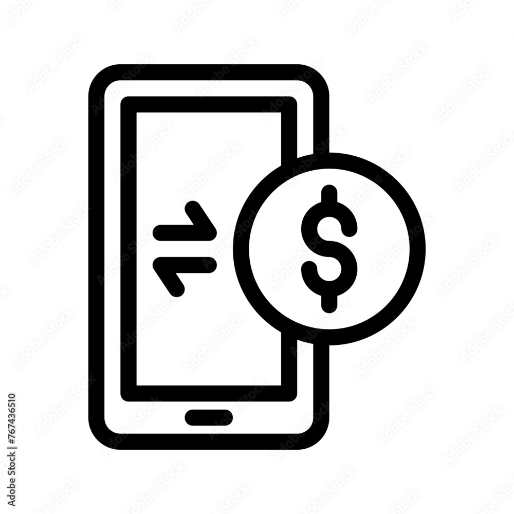 Payment icon in line, solid style on white background Payment icon in line, solid style on white background