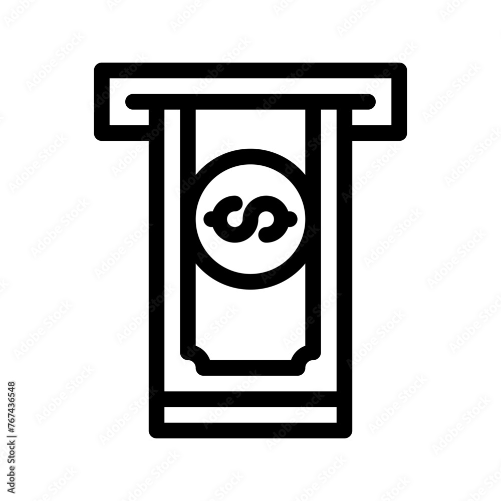 Withdraw icon in line, solid style on white background Withdraw icon in line, solid style on white background