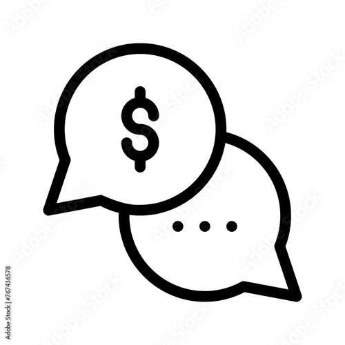 Chat icon in line, solid style on white background