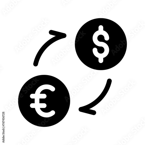 Exchange icon in line, solid style on white background