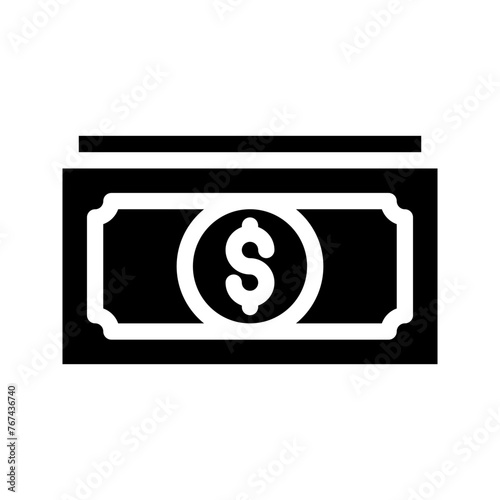 Money icon in line, solid style on white background
