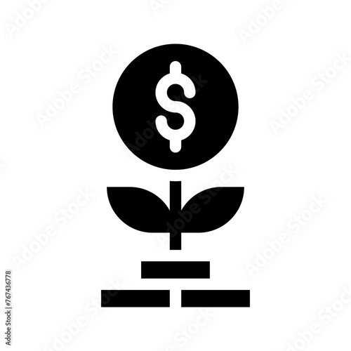 Growth icon in line, solid style on white background