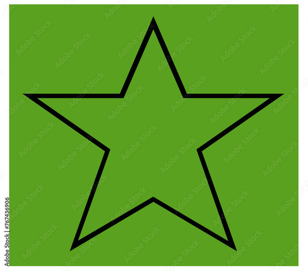 Fototapeta premium vector illustration drawn outline with black color fill of the star shape