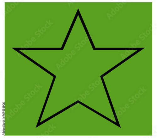 vector illustration drawn outline with black color fill of the star shape
