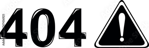 vector illustration black and white icon error 404 and alert exclamation mark sign